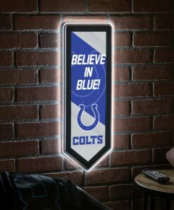 Outlet ⭐ Evergreen Indianapolis Colts 'Believe' LED Pennant Wall Décor 🔔 -Outlet Evergreen Shop zu108811611 alt 2 tm1662749265