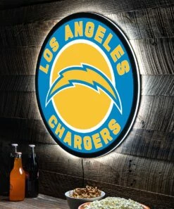 Buy 👏 Evergreen Los Angeles Chargers Round LED Wall Décor ⭐ -Outlet Evergreen Shop zu108811614 alt 2 tm1662749265