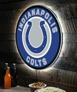 Best deal ⌛ Evergreen Indianapolis Colts Round LED Wall Décor ❤️ -Outlet Evergreen Shop zu108811615 alt 2 tm1662749265