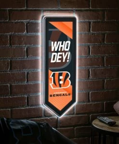 Buy 👍 Evergreen Cincinnati Bengals 'Who Dey' LED Pennant Wall Décor 🎁 -Outlet Evergreen Shop zu108811667 alt 2 tm1662749265
