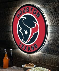 Cheapest 🔔 Evergreen Houston Texans Round LED Wall Décor 😍 -Outlet Evergreen Shop zu108811703 alt 2 tm1662749265