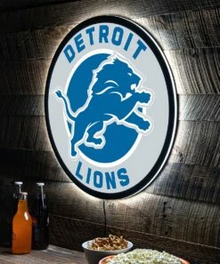 Deals 🥰 Evergreen Detroit Lions Round LED Wall Décor 🌟 -Outlet Evergreen Shop zu108815468 alt 2 tm1662749265