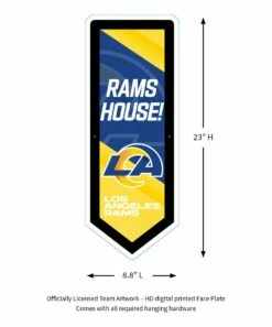 Brand new 🔔 Evergreen Los Angeles Rams 'House' LED Pennant Wall Décor 👏 -Outlet Evergreen Shop zu108815506 alt 1 tm1662730548