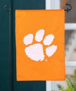 Promo 💯 Evergreen Clemson University Orange Paw Print Appliqué Garden Flag 🤩 -Outlet Evergreen Shop zu108905570 alt 2 tm1666018399