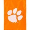 Promo 💯 Evergreen Clemson University Orange Paw Print Appliqué Garden Flag 🤩