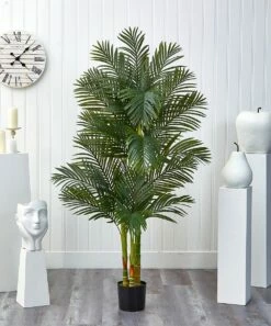 Best deal ๐ Nearly Natural 6' Triple Stalk Golden Cane Palm Tree Dรฉcor โค๏ธ