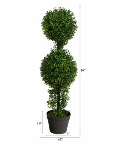 Wholesale ✔️ Nearly Natural 34'' Boxwood Double Ball Topiary Tree Décor ❤️ -Outlet Evergreen Shop zu109102197 alt 2 tm1663681205