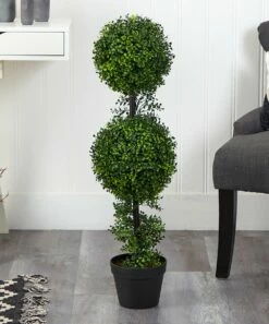 Wholesale ✔️ Nearly Natural 34'' Boxwood Double Ball Topiary Tree Décor ❤️