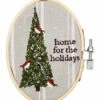 Discount 🔔 Mud Pie Gray & Green 'Home For Holidays' Tree Embroidery Hoop Ornament 💯