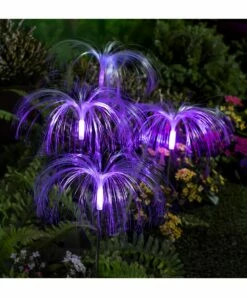 New ❤️ Evergreen Color-Changing Fiber Optic Strand Solar Garden Stake - Set Of Four 🥰 -Outlet Evergreen Shop zu109630538 alt 6 tm1670523642