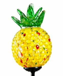 Buy ✨ Evergreen Yellow Pineapple Glass Solar Garden Stake 🥰