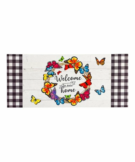 Buy π€© Evergreen Orange & White 'Welcome To Our Home' Butterfly Switch Doormat π 1 Buy π€© Evergreen Orange & White 'Welcome To Our Home' Butterfly Switch Doormat π