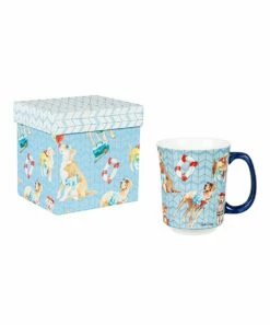 Deals 😍 Evergreen Blue & White 🦮 Dogs Mug & Box Set 🛒