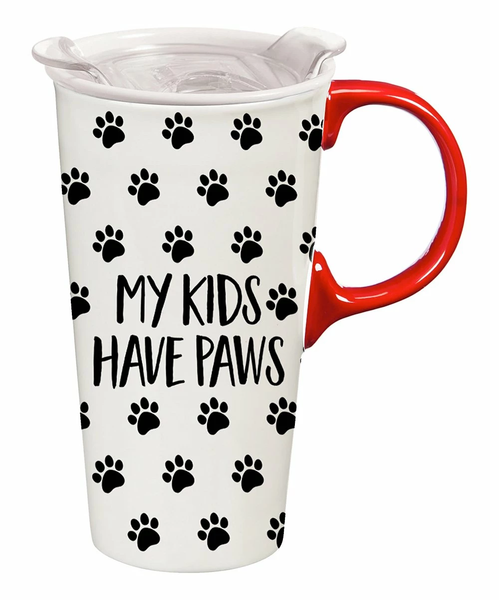 New π Evergreen White & Black 'My Kids Have Paws' 17-Oz. Travel Mug & Box Set β¨ 2 New π Evergreen White & Black 'My Kids Have Paws' 17-Oz. Travel Mug & Box Set β¨ - Image 2