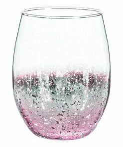 Flash Sale 🎉 Evergreen Pink Starry Stemless Wine Glass 😉