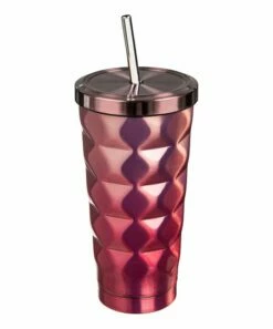 Hot Sale 🔥 Evergreen Passion Fruit Pink Textured Ombré 16-Oz. Travel Tumbler 🔔