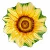 Coupon 🎉 Evergreen Yellow & Green Sunflower Embossed Glass Birdbath 💯