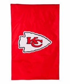 Coupon ✔️ Evergreen Kansas City Chiefs Appliqué House Outdoor Flag 🎁