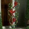 Promo 😉 Evergreen Red & Green Cardinal Three-Tiered Solar Stake 🎉