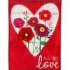 Coupon 🧨 Evergreen White & Red Heart 'All My Love' Outdoor Flag 🎁