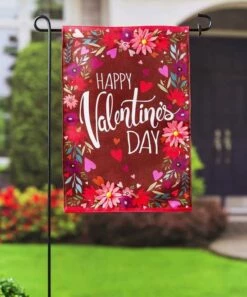 Cheap 👏 Evergreen Red Floral 'Happy Valentine's Day' Outdoor Flag ⌛ -Outlet Evergreen Shop zu110955622 alt 1 tm1670349774