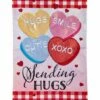 Discount 👏 Evergreen Red & Pink 🍬 Candy 'Sending Hugs' Outdoor Flag 👏