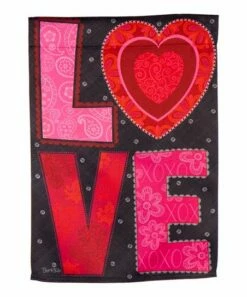 Best reviews of 💯 Evergreen Black & Red Heart 'Love' Outdoor Flag 🎉
