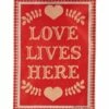Flash Sale 👍 Evergreen Maroon 'Love Lives Here' Outdoor Flag ⭐