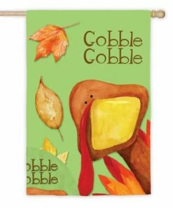 Flash Sale ✔️ Evergreen 'Gobble Gobble' Suede Outdoor Flag 👍