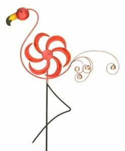 Best Sale 😉 Evergreen Flamingo Wind Spinner Garden Stake 💯