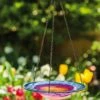 Brand new 🎉 Evergreen Sunrise Glass Hanging Birdbath 👍