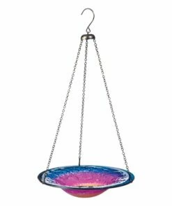 Brand new 🎉 Evergreen Sunrise Glass Hanging Birdbath 👍 -Outlet Evergreen Shop zu35020670 alt 2 tm1643988159