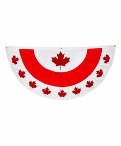 Best Pirce 👍 Evergreen Red & White Leaves Canada Patriotic Bunting 😀