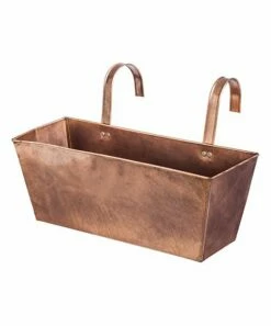Deals 😍 Evergreen Antiqued Coppertone Rectangular Hanging Planter 👍