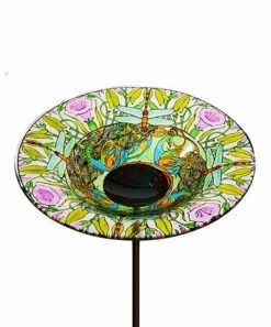 Discount 🌟 Evergreen 10" Dragonfly Glass Birdbath Stake ⭐