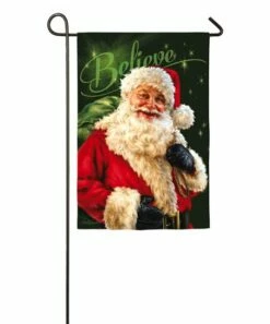 New 👍 Evergreen Santa 'Believe' Outdoor Flag 🎉