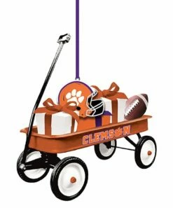 New ❤️ Evergreen Clemson Tigers Wagon Ornament 😀