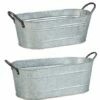 Flash Sale ⭐ Evergreen Galvanized Container - Set Of Two 🔔