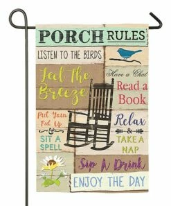 Brand new ๐ Evergreen 'Porch Rules' Outdoor Flag ๐