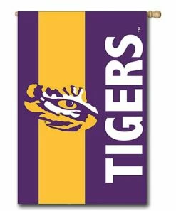 Deals ⭐ Evergreen LSU Tigers Large 3-D Outdoor Flag 🔥