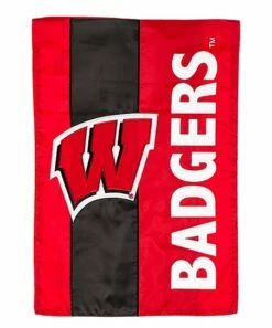 Cheapest ❤️ Evergreen Wisconsin Badgers 3-D Outdoor Flag 😀
