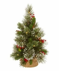 New ⭐ Green Wintry Pine LED Tree Décor 🌟