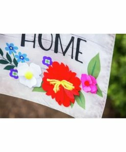 Best deal 🧨 Evergreen Floral 'Home Sweet Home' Linen Flag 🎁 -Outlet Evergreen Shop zu70104204 alt 2 tm1542808455