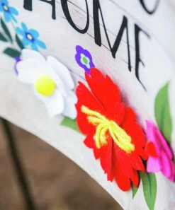 Best deal 🧨 Evergreen Floral 'Home Sweet Home' Linen Flag 🎁 -Outlet Evergreen Shop zu70104204 alt 4 tm1542808455