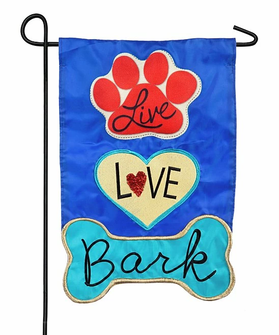 Cheap 😉 Evergreen 'Live Love Bark' Heart Appliqué Flag 🌟 2 Cheap 😉 Evergreen 'Live Love Bark' Heart Appliqué Flag 🌟 - Image 2