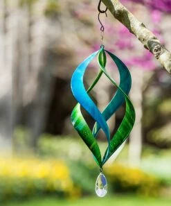 Cheapest ⭐ Evergreen Blue & Green Kinetic Hanging Spinner 🤩