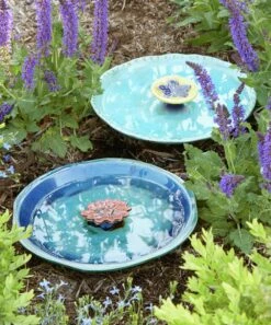 Outlet 👏 Evergreen Turquoise & Yellow Flower Ceramic Bee Bath 🔥 -Outlet Evergreen Shop zu70383047 alt 3 tm1545229877
