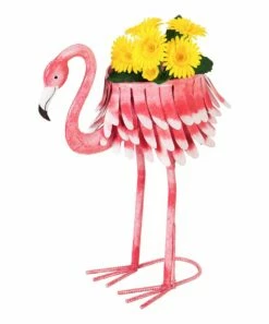 Coupon ❤️ Evergreen Pink & White Ombré Standing Flamingo Chiller/Planter 🎁 -Outlet Evergreen Shop zu70383294 alt 3 tm1651256821