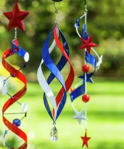 Deals 🔥 Evergreen Red & Blue Kinetic Hanging Spinner 🎉