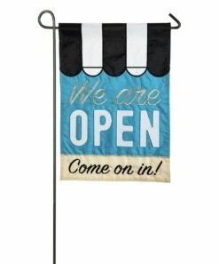 Best deal 🎉 Evergreen 'We Are Open' Appliqué Outdoor Flag 🎉 -Outlet Evergreen Shop zu70673443 alt 2 tm1548437982